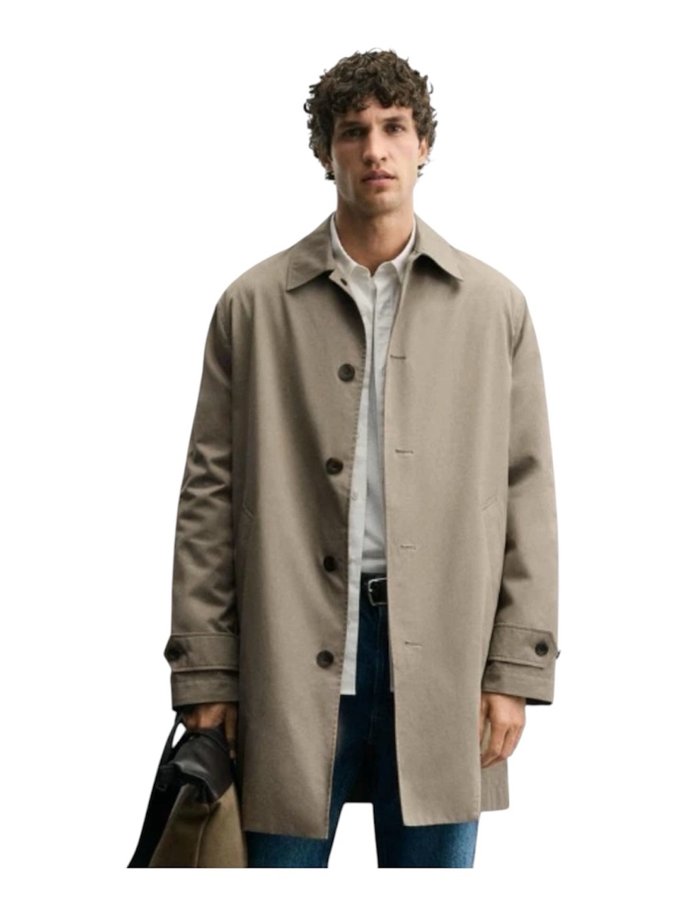 Zara Man Orig $180 Khaki Trench Coat Quilted Lined Utility Jacket L
